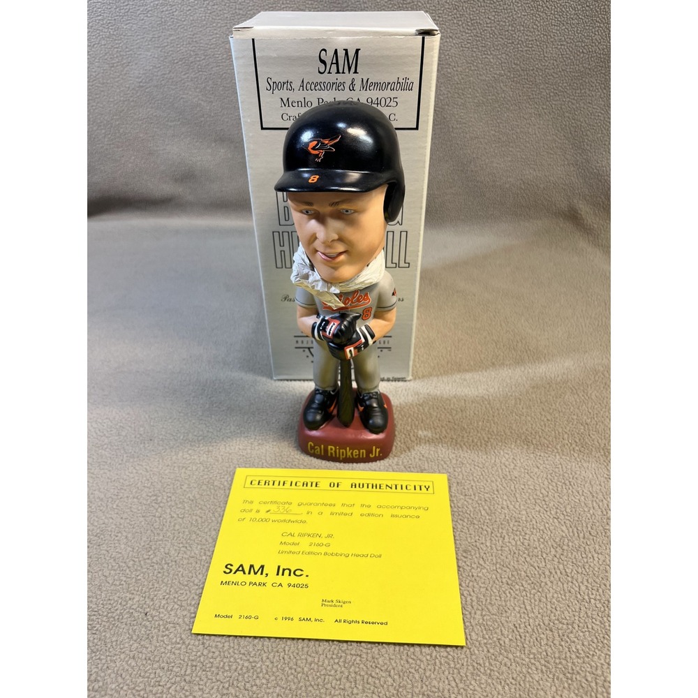 SAM 1996 Cal Ripken‎ Jr Away Jersey MLB Bobblehead Baltimore Orioles
